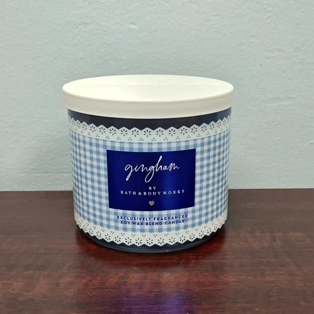 Bath & Body Works GINGHAM & GINGHAM GORGEOUS 3 Wick Candles - Picture 3 of 7